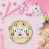 可愛不気味いかわいい漫画幽霊ハローウィンパーティ ペーパープレート (パーティー)