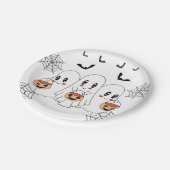 可愛不気味いかわいい漫画幽霊ハローウィンパーティ ペーパープレート (アングル)