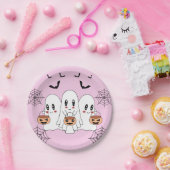 可愛不気味いかわいい漫画幽霊ハローウィンパーティ ペーパープレート (パーティー)