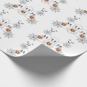 可愛不気味いかわいい漫画幽霊ハローウィンパーティ ラッピングペーパー (角)