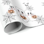 可愛不気味いかわいい漫画幽霊ハローウィンパーティ ラッピングペーパー (ロールコーナー)