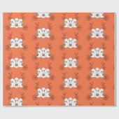 可愛不気味いかわいい漫画幽霊ハローウィンパーティ ラッピングペーパー (フラット)