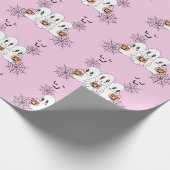 可愛不気味いかわいい漫画幽霊ハローウィンパーティ ラッピングペーパー (角)