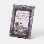 可愛不気味いゴシック紫色の遊戯ステーション 台座サイン (正面)