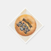 可愛不気味いストライプのハロウィーン猫 スタンダードカクテルナプキン (角)