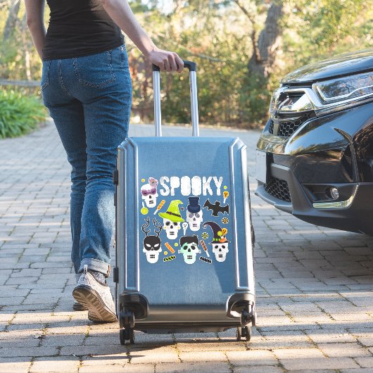 可愛不気味いハロウィンのバラエティのステッカーシート シール (スーツケースインサイチュ)