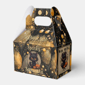 可愛不気味いハロウィンパーソナライズされた猫 フェイバーボックス (裏面サイド)