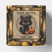 可愛不気味いハロウィンパーソナライズされた猫 フェイバーボックス (上部)
