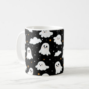 可愛不気味いハロウィン幽霊曇り星空 コーヒーマグカップ