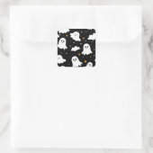 可愛不気味いハロウィン幽霊曇り星空 スクエアシール (バッグ)