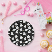 可愛不気味いハロウィン幽霊曇り星空 ペーパープレート (パーティー)