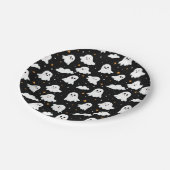 可愛不気味いハロウィン幽霊曇り星空 ペーパープレート (アングル)