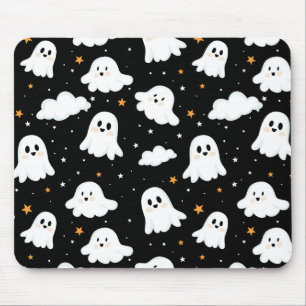 可愛不気味いハロウィン幽霊曇り星空 マウスパッド