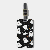 可愛不気味いハロウィン幽霊曇り星空 ラゲッジタグ (正面縦)