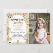 可愛不気味いハロウィン幽霊4thバースデーフォト 招待状 (正面)