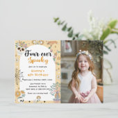 可愛不気味いハロウィン幽霊4thバースデーフォト 招待状 (スタンド正面)