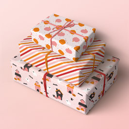 可愛不気味いハロウィン柄 ラッピングペーパーシート