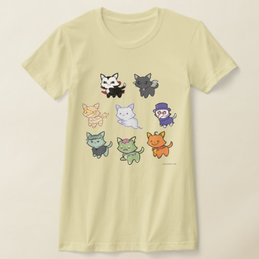可愛不気味いハロウィン猫Tシャツ Tシャツ (レイダウン)