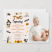 可愛不気味いハロウィン2回目の誕生日の写真 招待状 (正面)