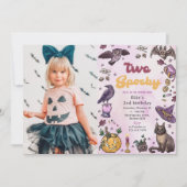 可愛不気味いハロウィン2回目の誕生日の写真 招待状 (正面)