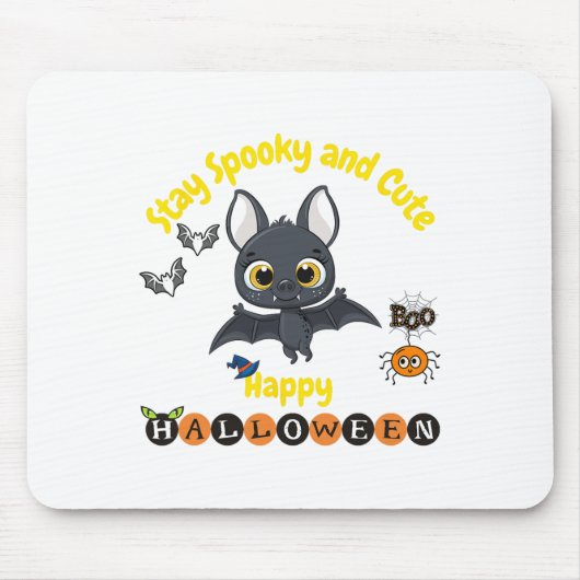 可愛不気味いハロウィーンこうもり マウスパッド (正面)