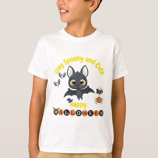 可愛不気味いハロウィーンこうもり Tシャツ (正面)