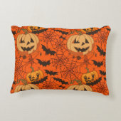 可愛不気味いハロウィーンシームレスパターン アクセントクッション (裏面)