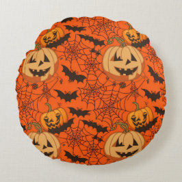 可愛不気味いハロウィーンシームレスパターン ラウンドクッション