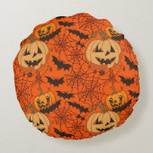 可愛不気味いハロウィーンシームレスパターン ラウンドクッション (裏面)