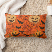 可愛不気味いハロウィーンシームレスパターン ランバークッション (ブランケット)