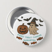 可愛不気味いハロウィーントート-幽霊、こうもり、キャンディ 缶バッジ (正面&裏面)