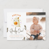 可愛不気味いハロウィーン初誕生日写真 招待状 (正面)