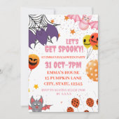 可愛不気味いハロウィーン印刷可能パーティの招待状 招待状 (正面)