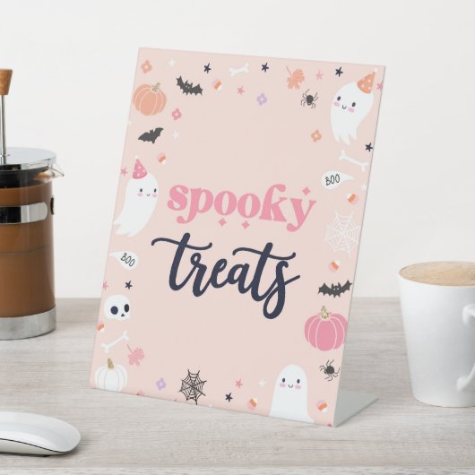 可愛不気味いハロウィーン幽霊誕生日デコール 台座サイン (インサイチュ)