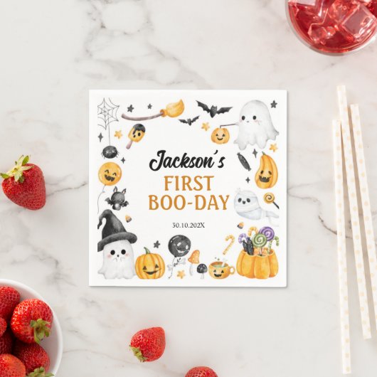 可愛不気味いハロウィーン幽霊誕生日パーティナプキンス スタンダードカクテルナプキン (インサイチュ)