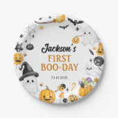 可愛不気味いハロウィーン幽霊誕生日パーティー ペーパープレート (正面)