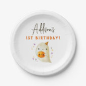 可愛不気味いハロウィーン1回目の誕生日パーティー ペーパープレート (正面)