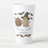 可愛不気味いハロウィーン – ボース、こうもり&トリート –  カフェラテマグ (正面)