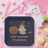 可愛不気味いハロウィーン – 幽霊、こうもり、キャンディ ペーパープレート (パーティー)