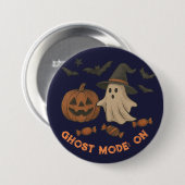 可愛不気味いハロウィーン – 幽霊、こうもり、キャンディ 缶バッジ (正面&裏面)