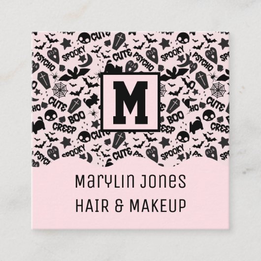 可愛不気味いハロワ不気味イン スクエア名刺 (正面)