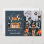 可愛不気味いハ幽霊のよく出るロウィーンフォトカード (正面)