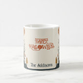 可愛不気味いモンスター秋風景ハッピーハローウィン コーヒーマグカップ (中央)