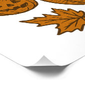 可愛不気味いレトロハロウィーンブラックキャットカボチャ ポスター (コーナー)