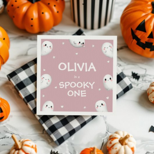 可愛不気味いワンハロウィンガール1歳の誕生日 スタンダードカクテルナプキン