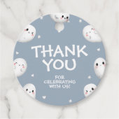 可愛不気味いワンハロウィンボーイ1歳の誕生日ラウンド フェイバータグ (正面)