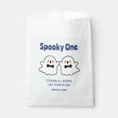可愛不気味い双子の男の子ハロウィーン1歳の誕生日 フェイバーバッグ (正面)
