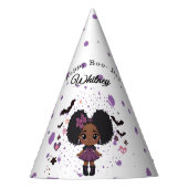 可愛不気味い女の子アフロ・パフ誕生日帽子 パーティーハット (正面)