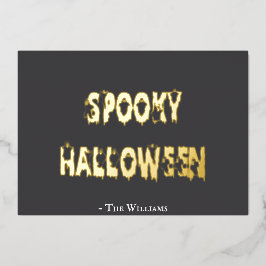 可愛不気味い幽霊のハロウィン 箔招待状