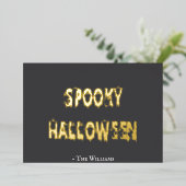 可愛不気味い幽霊のハロウィン 箔招待状 (立ち正面)